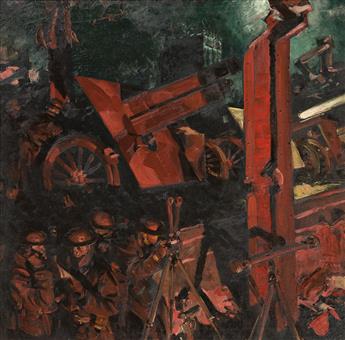 HAROLD VON SCHMIDT (1893-1982) World War I battle scene.